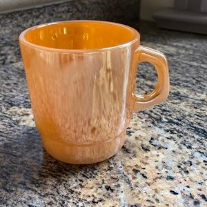 Vintage Mexico Temocrisa peach lustre glass coffee mug